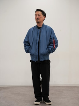 「Alpha Industries（アルファインダストリーズ）のアイテム」を使った、t頭さん（メンズ・171cm）の夏コーディネート