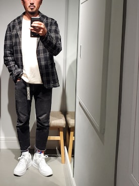 「2STAR（ツースター）のアイテム」を使った、t頭さん（メンズ・171cm）の秋コーディネート