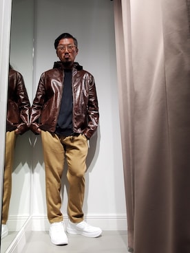 「2STAR（ツースター）のアイテム」を使った、t頭さん（メンズ・171cm）の秋コーディネート