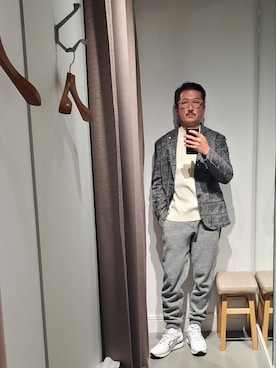 「Gramicci（グラミチ）のアイテム（スウェットパンツ）」を使った、t頭さん（メンズ・171cm）の冬コーディネート