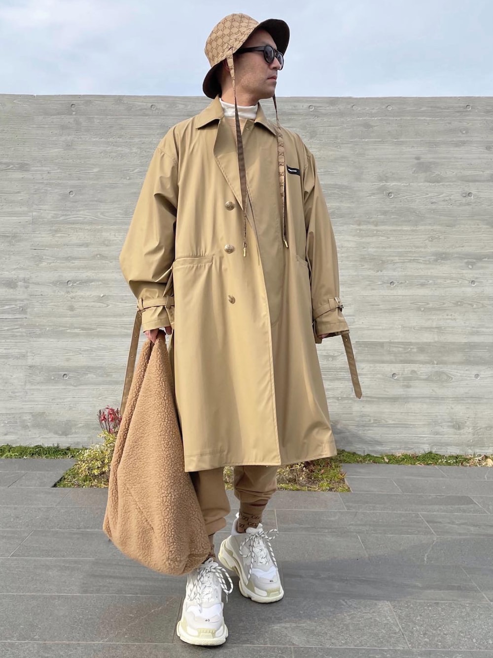 GUCCIのハット（ブラウン系）を使った人気ファッション