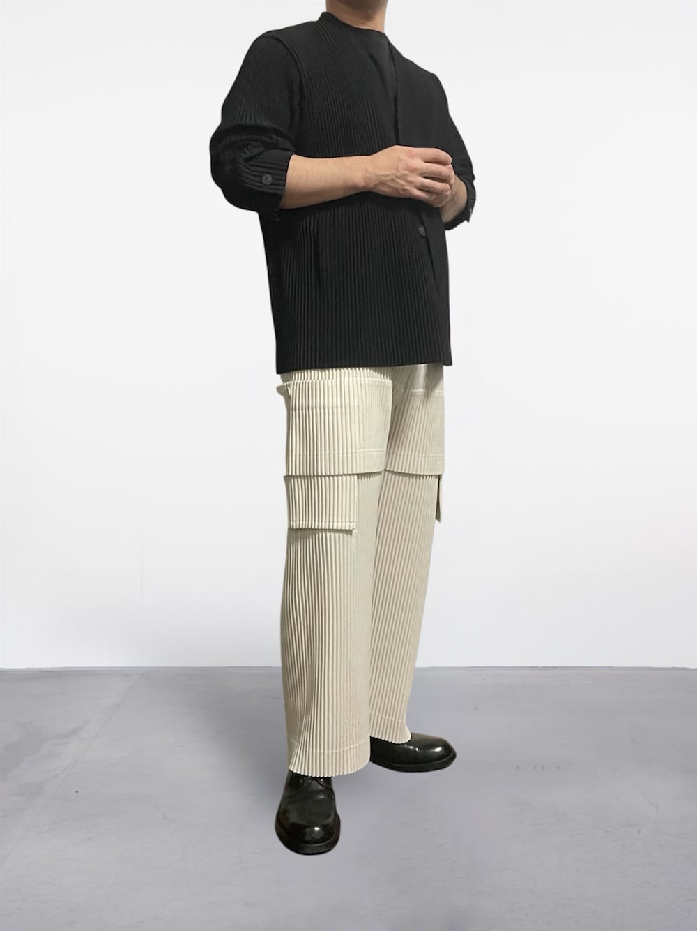 HOMME PLISSE　イッセイミヤケ　CARGO　ジャケット　カーキ　美品 Cargo Jacket