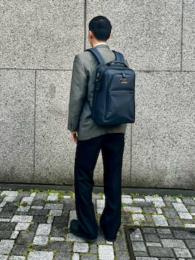 「TUMI（トゥミ）のアイテム」を使った、らーみーさん（メンズ・165cm）の冬コーディネート