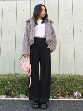 「ANAP（アナップ）のアイテム（ブルゾン）」を使った、𝑨𝑰𝑹𝑰さん（レディース・159cm）の冬コーディネート