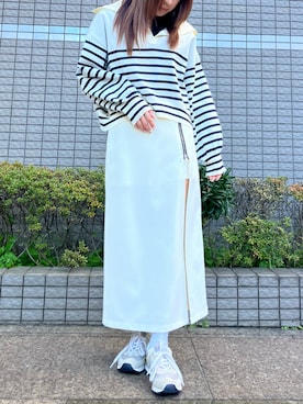 「スポンジニット」｜𝑨𝑰𝑹𝑰さん（レディース・159cm）の春コーディネート