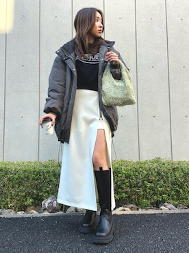 「ANAP（アナップ）のアイテム（ダウンジャケット/コート）」を使った、𝑨𝑰𝑹𝑰さん（レディース・159cm）の冬コーディネート