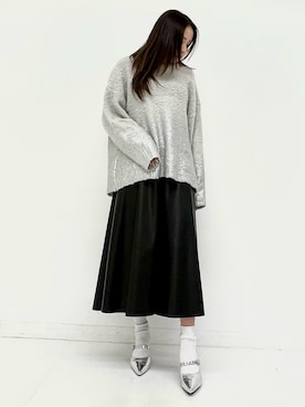 「スカートコーデ」｜𝑨𝑰𝑹𝑰さん（レディース・159cm）の冬コーディネート