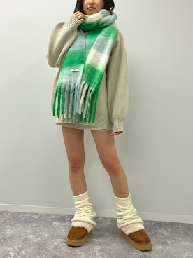 「ムートン」｜「アイテム（スリッポン）」を使った、𝑨𝑰𝑹𝑰さん（レディース・159cm）の秋コーディネート