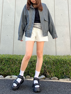 「ANAP（アナップ）のアイテム（ブルゾン）」を使った、𝑨𝑰𝑹𝑰さん（レディース・159cm）の春コーディネート
