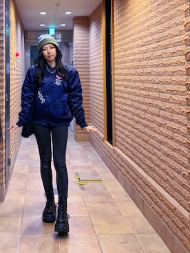 「アイテム（帽子）」を使った、ミユキ✞さん（レディース・157cm）の春コーディネート