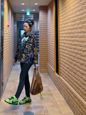 「アイテム（エコバッグ/サブバッグ）」を使った、ミユキ✞さん（レディース・157cm）の冬コーディネート