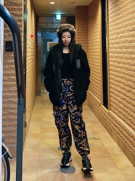 「FCMM（エフシーエムエム）のアイテム（その他アウター）」を使った、ミユキ✞さん（レディース・157cm）の冬コーディネート