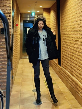 「FCMM（エフシーエムエム）のアイテム（その他アウター）」を使った、ミユキ✞さん（レディース・157cm）の冬コーディネート