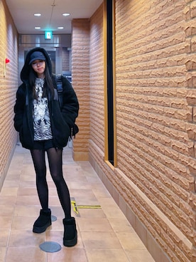 「adidas(アディダス)のアイテム(キャップ)」を使った、ミユキ✞さん(レディース・157cm)の冬コーディネート