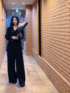 「LONDAのアイテム（カーディガン/ボレロ、ブラック系）」を使った、ミユキ✞さん（レディース・157cm）の春コーディネート