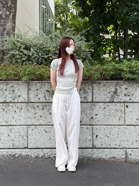 「アイテム（パンツ、ホワイト系）」を使った、m♡さん（レディース・167cm）の夏コーディネート