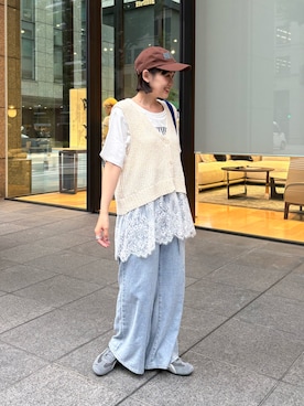 「CIAOPANIC TYPY（チャオパニックティピー）のアイテム（帽子）」を使った、りーたんさん（レディース・152cm）の夏コーディネート