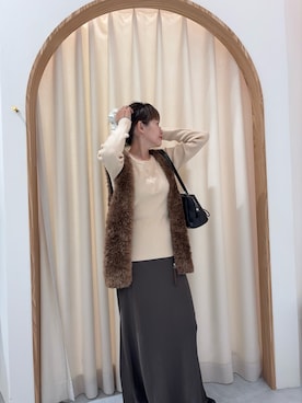 「アイテム（シュシュ）」を使った、りーたんさん（レディース・152cm）の冬コーディネート