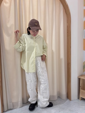 「CIAOPANIC TYPY（チャオパニックティピー）のアイテム（キャップ）」を使った、りーたんさん（レディース・152cm）の春コーディネート