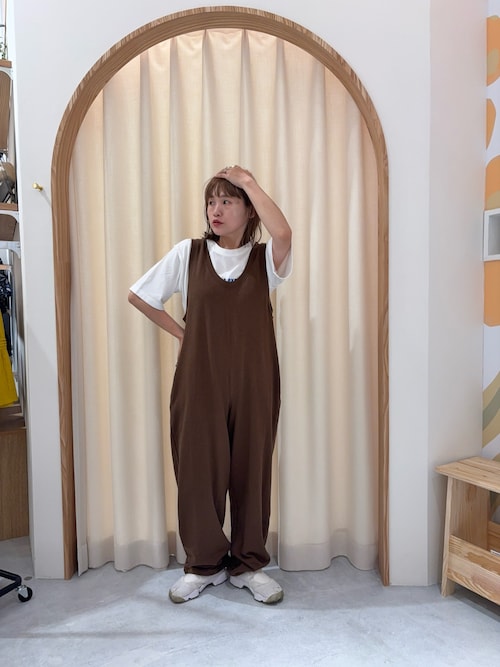【willow】【新色追加】スラブ裏毛裾ドロストオールインワン