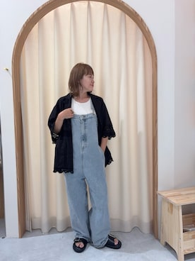 「WILLOW（ウィロー）の≪新色登場≫【WILLOW】デニムサロペット（サロペット/オーバーオール）」を使った、りーたんさん（レディース・152cm）の夏コーディネート