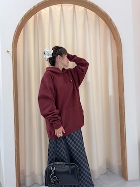 「アイテム（シュシュ）」を使った、りーたんさん（レディース・152cm）の冬コーディネート