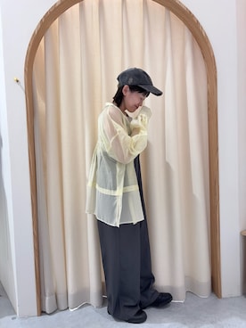 「CIAOPANIC TYPY（チャオパニックティピー）のアイテム（キャップ）」を使った、りーたんさん（レディース・152cm）の春コーディネート