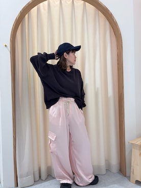 「CIAOPANIC TYPY（チャオパニックティピー）のアイテム（キャップ）」を使った、りーたんさん（レディース・152cm）の秋コーディネート