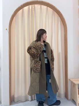 「アイテム（モッズコート）」を使った、りーたんさん（レディース・152cm）の秋コーディネート