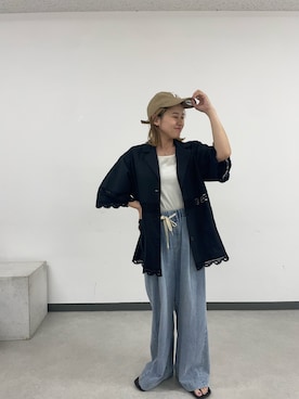 「アイテム（タンクトップ）」を使った、りーたんさん（レディース・152cm）の夏コーディネート