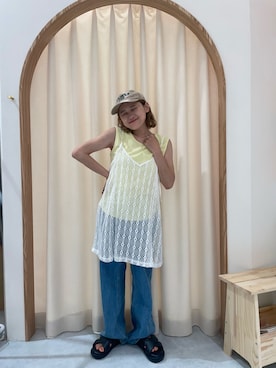 「アイテム（キャミソール）」を使った、りーたんさん（レディース・152cm）の夏コーディネート