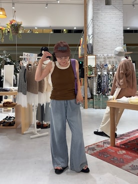 「CIAOPANIC TYPY（チャオパニックティピー）のアイテム（キャップ）」を使った、りーたんさん（レディース・152cm）の夏コーディネート