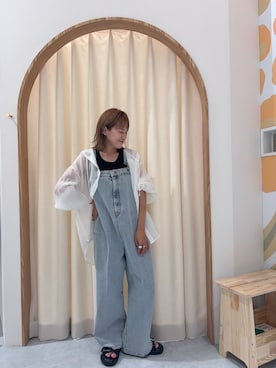 「アイテム（オールインワン・サロペット）」を使った、りーたんさん（レディース・152cm）の夏コーディネート
