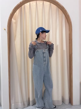 「CIAOPANIC TYPY（チャオパニックティピー）のアイテム（キャップ）」を使った、りーたんさん（レディース・152cm）の春コーディネート