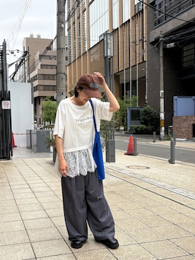 「CIAOPANIC TYPY（チャオパニックティピー）のアイテム（帽子）」を使った、りーたんさん（レディース・152cm）の夏コーディネート