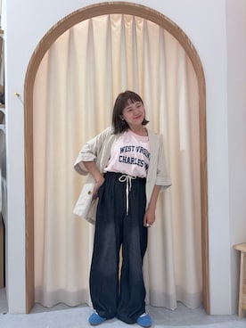 「30代コーデ」｜「アイテム（ジャケット/アウター）」を使った、りーたんさん（レディース・152cm）の夏コーディネート