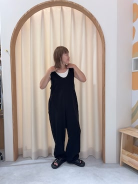 「大人かわいい」｜「アイテム（オールインワン・サロペット）」を使った、りーたんさん（レディース・152cm）の夏コーディネート