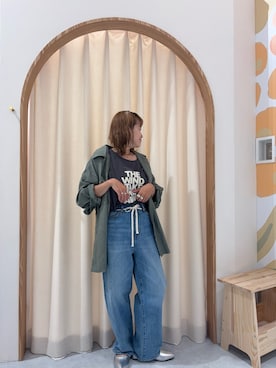 「CIAOPANIC TYPY（チャオパニックティピー）の【S～XL展開】アソート素材フラットミュール（パンプス）」を使った、りーたんさん（レディース・152cm）の秋コーディネート