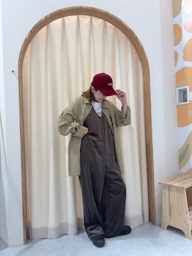 「アイテム（つなぎ/オールインワン）」を使った、りーたんさん（レディース・152cm）の秋コーディネート