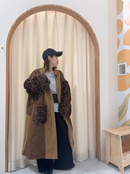 etsinta キルティング切り替えコート etsintaファー切替ノーカラーキルティングコート | CIAOPANIC