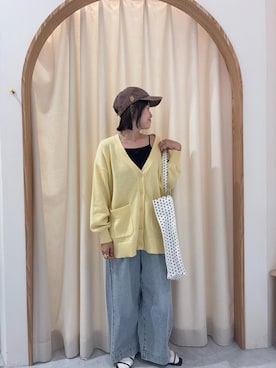 「CIAOPANIC TYPY（チャオパニックティピー）のアイテム（キャップ）」を使った、りーたんさん（レディース・152cm）の春コーディネート