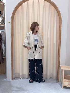 「CIAOPANIC TYPY（チャオパニックティピー）のアイテム（ジャケット/アウター）」を使った、りーたんさん（骨格ウェーブ・レディース・152cm）の夏コーディネート