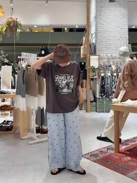 「CIAOPANIC TYPY（チャオパニックティピー）のアイテム（キャップ）」を使った、りーたんさん（レディース・152cm）の夏コーディネート