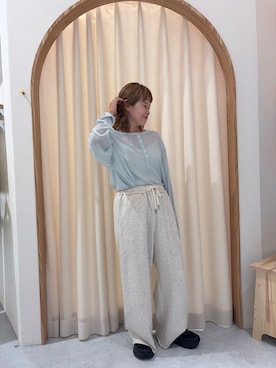 「アイテム（スウェットパンツ）」を使った、りーたんさん（骨格ウェーブ・レディース・152cm）の秋コーディネート