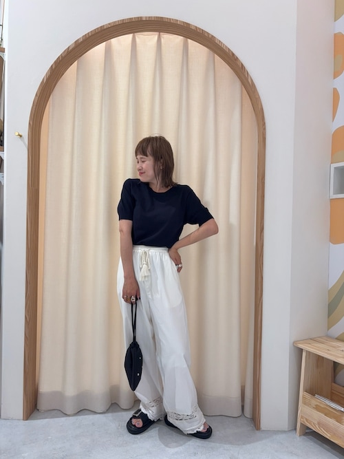 【ひんやりニット】コンパクトドライタッチクルーニット