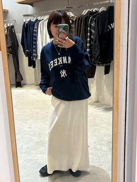 「MLB（メジャーリーグベースボール）のアイテム」を使った、りーたんさん（レディース・152cm）の秋コーディネート