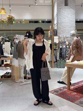 「CIAOPANIC TYPY（チャオパニックティピー）の:【2WAYで使用可能！】チェーン付き手編みスパンコールBAG（ショルダーバッグ）」を使った、りーたんさん（レディース・152cm）の夏コーディネート