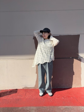 「CIAOPANIC TYPY（チャオパニックティピー）のアイテム（キャップ）」を使った、りーたんさん（レディース・152cm）の春コーディネート