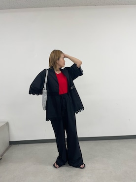 「アイテム（ニット/セーター）」を使った、りーたんさん（レディース・152cm）の夏コーディネート