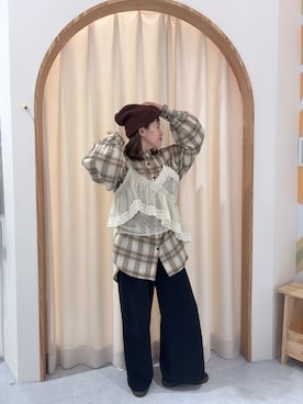 「アイテム（タンクトップ）」を使った、りーたんさん（レディース・152cm）の秋コーディネート